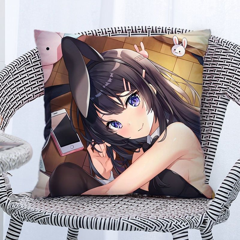 Youth Pig Head Teenager Will Not Dream of Dream Beauty Girl Two-Dimensional Cushion Pillow Pillow Sakurajima Sackcloth Anime