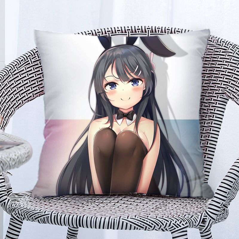 Youth Pig Head Teenager Will Not Dream of Dream Beauty Girl Two-Dimensional Cushion Pillow Pillow Sakurajima Sackcloth Anime