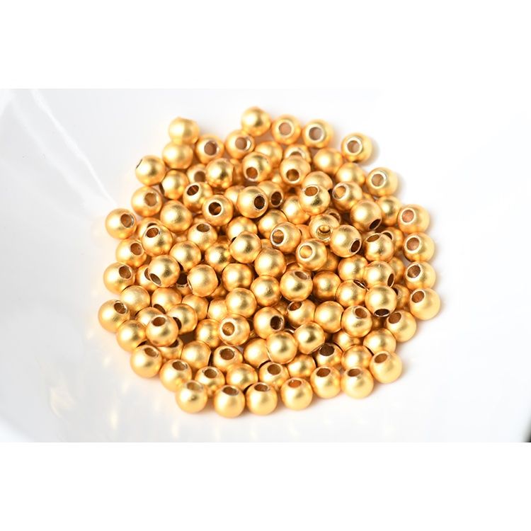Vietnam Dull Polish Bag Golden Balls Matte Surface Golden Spacer Beads DIY Bracelet Jewelry Accessories Electroplating Frosted Surface Small Golden Beads Golden Balls