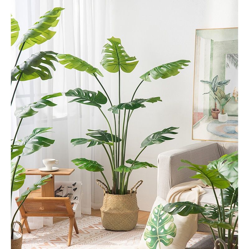 nordic instagram style simulation plant bionic green plant decoration decoration fake monstera deliciosa living room interior floor bonsai tree