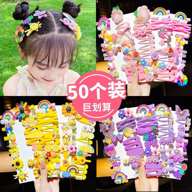 children‘s net red barrettes hair accessories little girl hairpin does not hurt hair small clip baby flower head