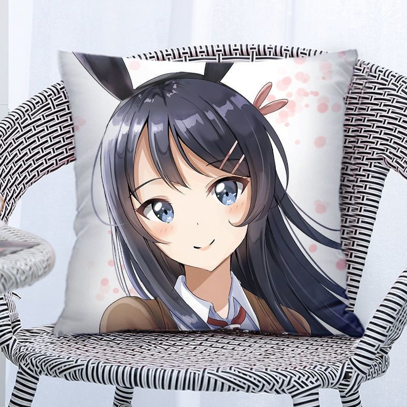 Youth Pig Head Teenager Will Not Dream of Dream Beauty Girl Two-Dimensional Cushion Pillow Pillow Sakurajima Sackcloth Anime