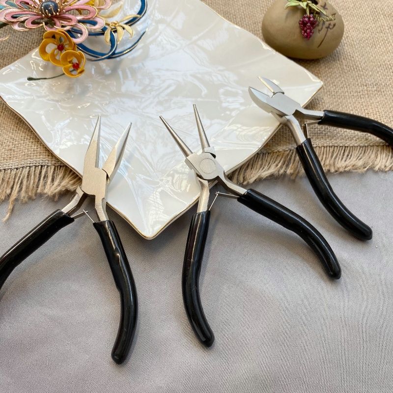 diy jewelry pliers round nose pliers flat-nose pliers toothed pliers slanting forceps curved nine-pin breaking main