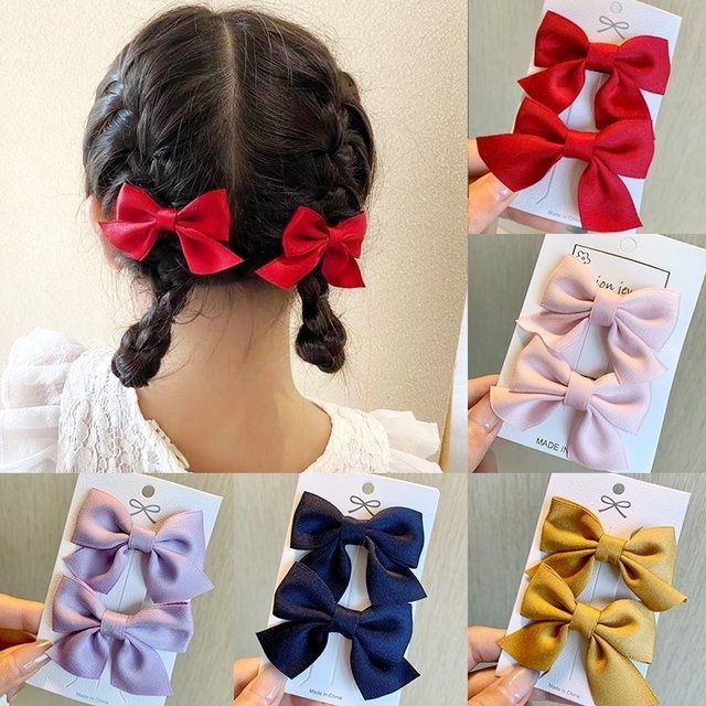 Korean Bow Barrettes Cute Hairpin Children‘s Hair Accessories Exquisite Small Side Clip Headdress Princess Broken Barrettes