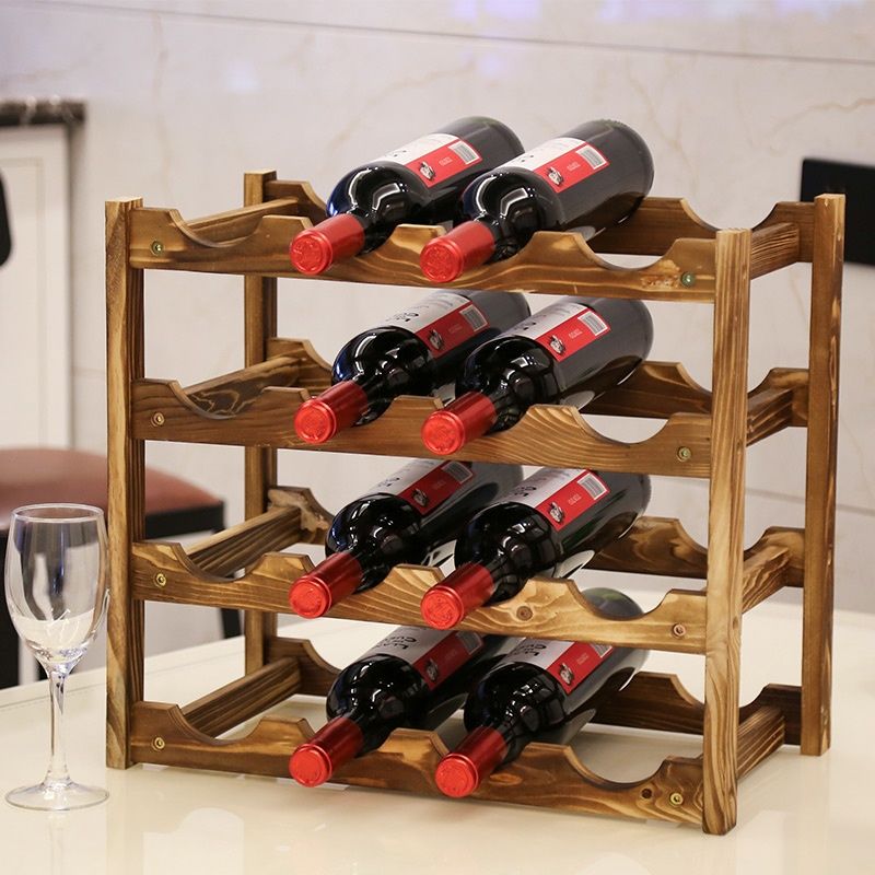 solid wood wine rack decoration wine holder household small modern simple wine cabinet display stand wine lattice