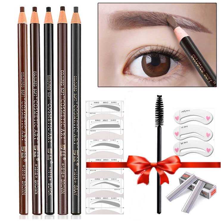 eyebrow pencil [send 3 eyebrow card + eyebrow knife + eyebrow sticker] drawing eyebrow pencil waterproof sweat-proof non-marking heng silk suit