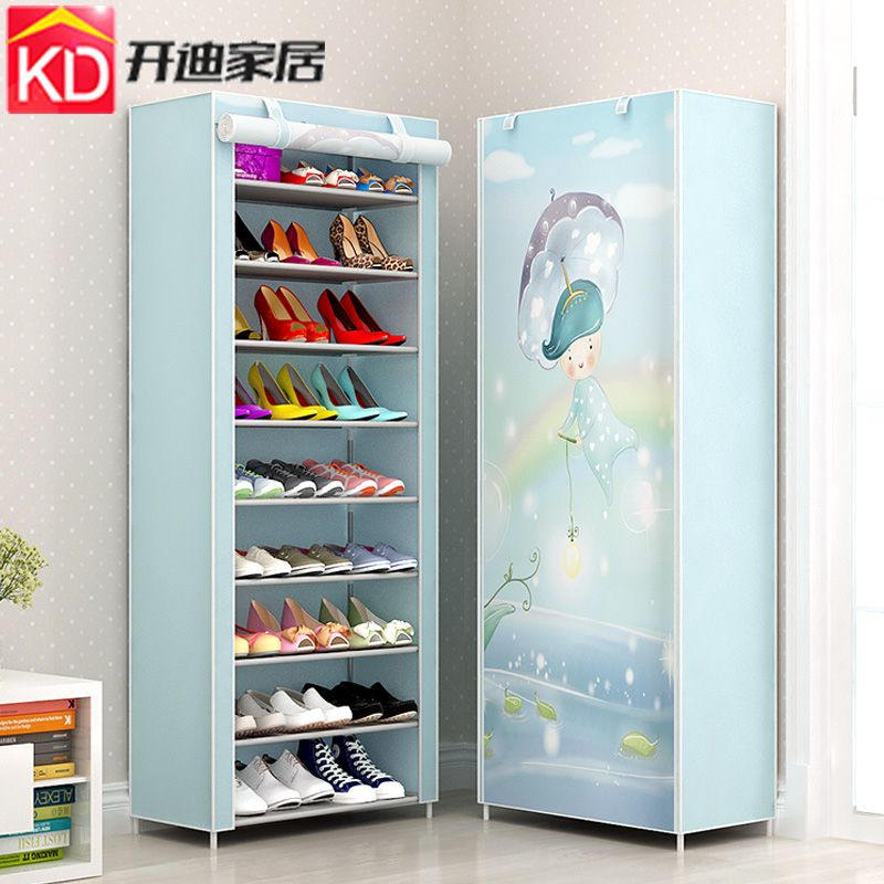 shoe rack simple shoe cabinet household dustproof shoe rack doorway entrance storage shoe cabinet rental room dormitory with cloth cover shoe rack