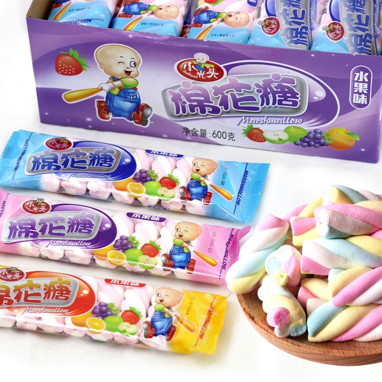 little bald twisted cotton candy mixed fruit sandwich soft candy candy scattered scale 540g children‘s casual snack snack