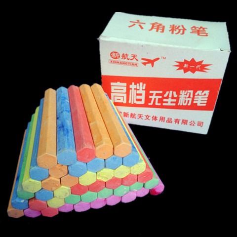 [buy 2 pieces and get 2 boxes free] dust-free chalk white color hexagonal chalk dust-free white chalk for teachers