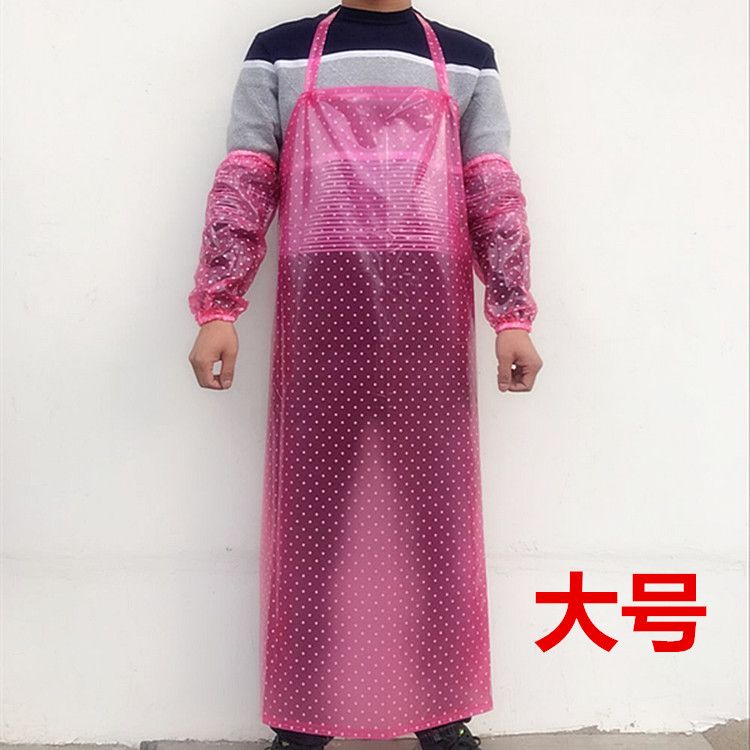 Very Cost-Effective] Waterproof and Oil-Proof Pvc Apron Adult Unisex Kitchen Water Plant Special Work Lengthened Transparent Apron