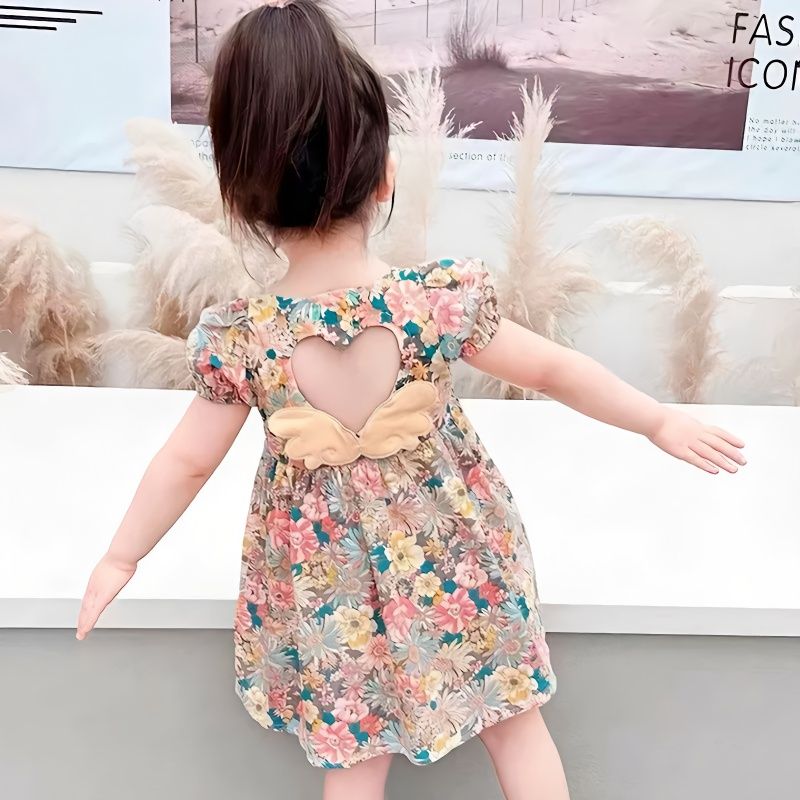 純棉女童碎花連衣裙夏裝新款兒童超萌嬰兒服網紅裙子女寶寶公主裙