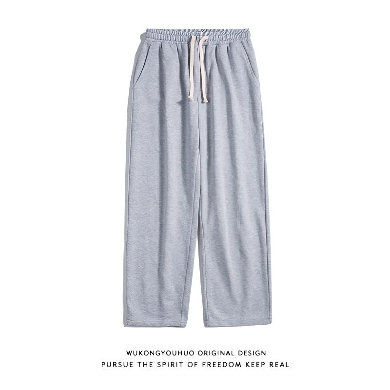 American style pants straight leg pants casual pants fat man looks thin loose all-match wide-leg trousers sports pants men summer