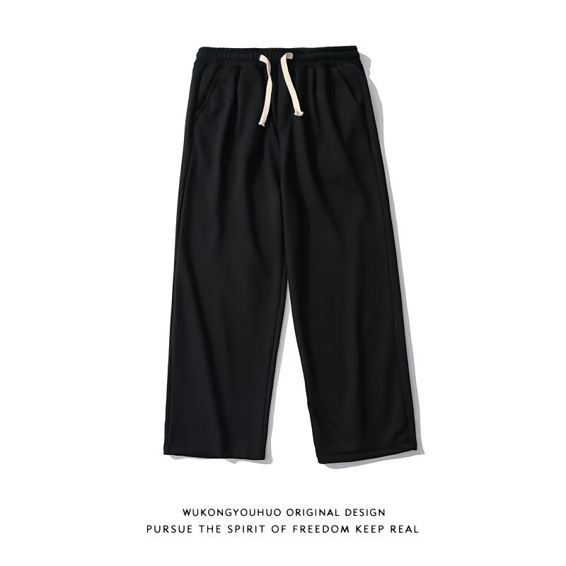 Summer trousers for men and women Japanese simple lovers' trousers street loose large size casual trousers straight sports pants men
