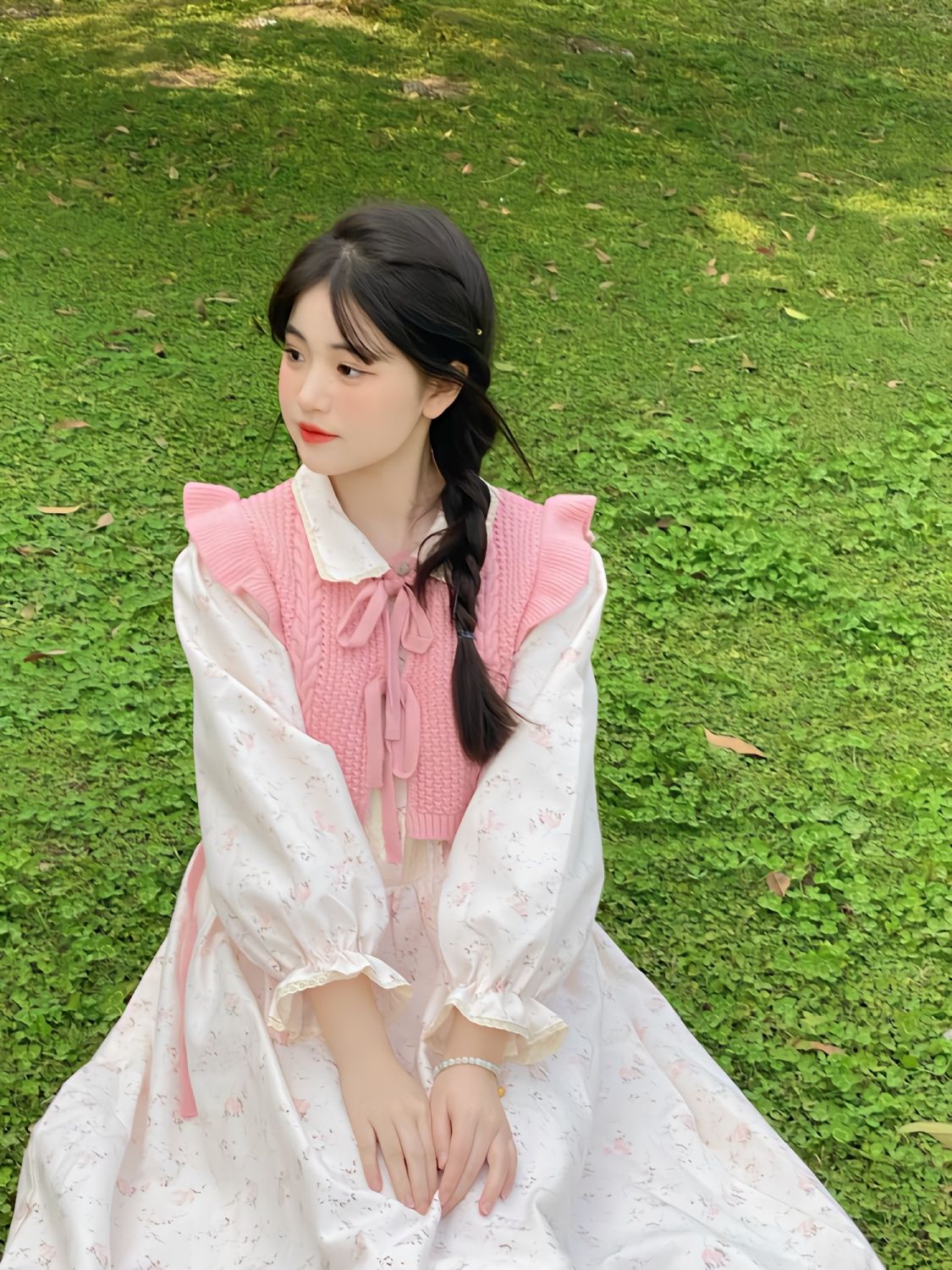 兩件套裝春秋氣質甜美小飛袖針織馬甲毛衣背心女小香名媛連衣裙子