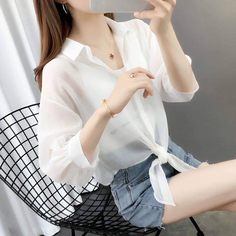 夏季防曬短外套女裝2023年新薄款寬鬆顯瘦配吊帶裙子的小披肩上衣