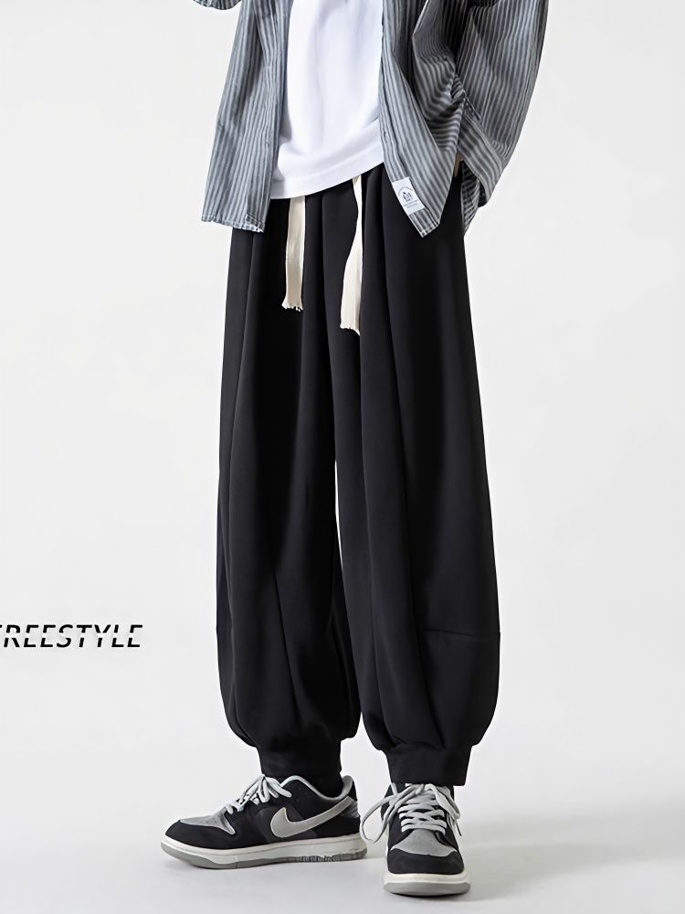Japanese pants men's trendy brand fat big size lantern casual trousers spring and summer loose harem sports pants