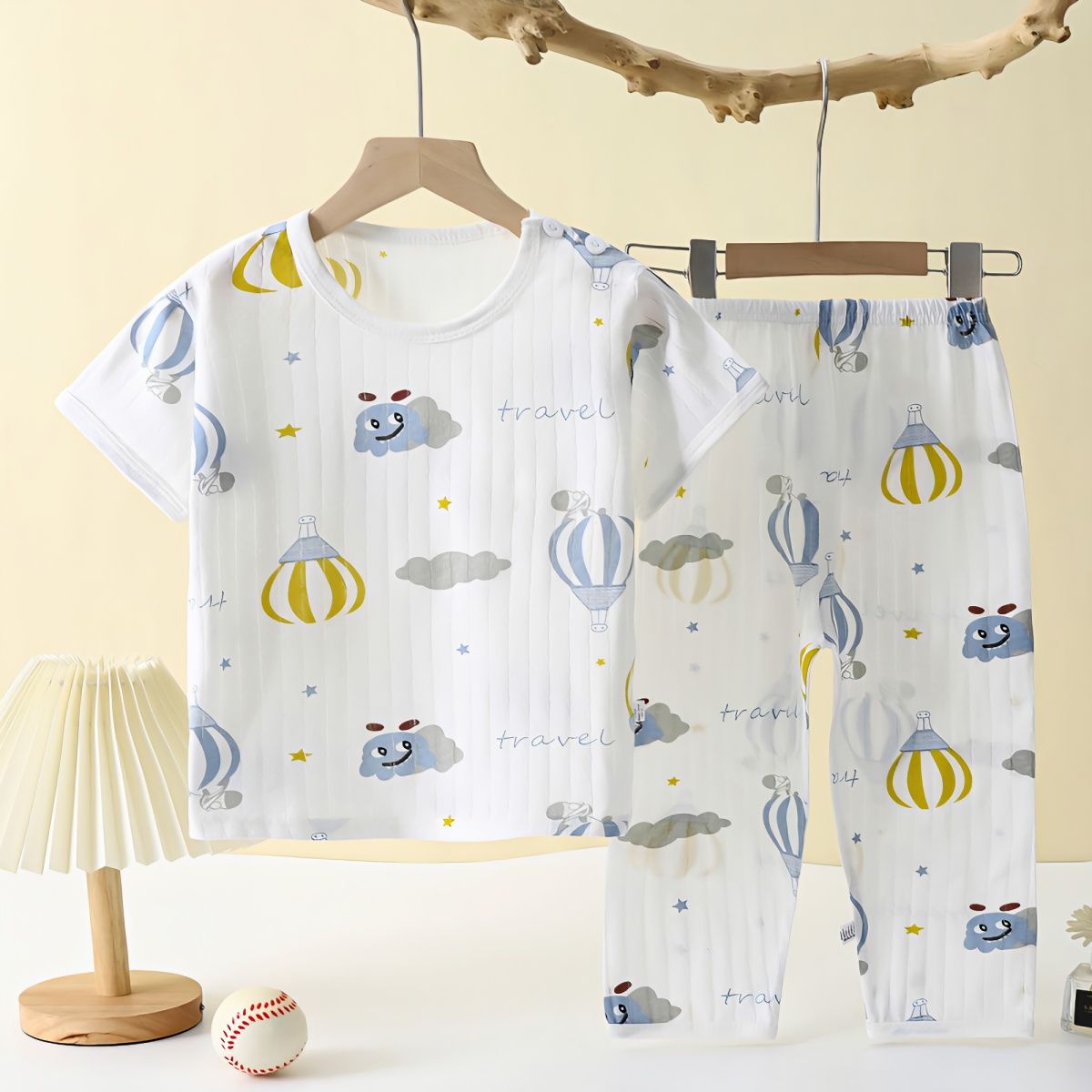 Children's pajamas pure cotton boys and girls short-sleeved home clothes set summer thin section baby air-conditioning clothes little boy summer clothes