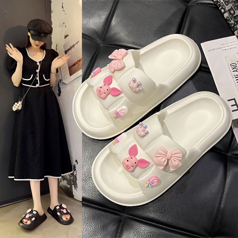 踩屎感拖鞋女夏季防滑厚底靜音可愛網紅爆款涼拖鞋高級感夏天外穿