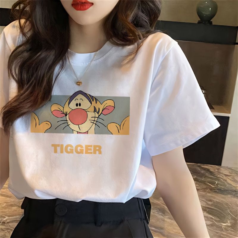 純棉ins網紅印花短袖t恤女春夏韓版原宿港風學生寬鬆打底衫上衣潮