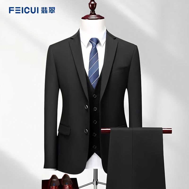 FEICUI suit suit men's Korean version of self-cultivation business professional dress work work clothes wedding groom best man clothes