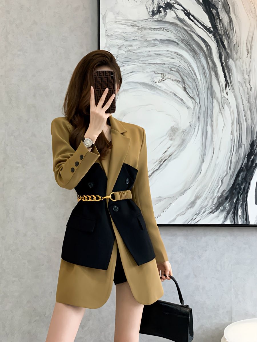 Spring  new design sense niche high-quality texture suit small temperament casual suit jacket female