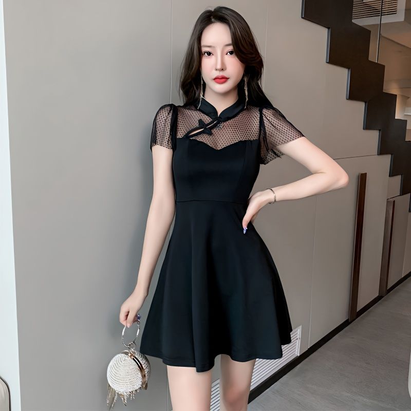 Nightclub women's clothing sexy nightclub dress cover belly slimming a-line skirt improved cheongsam night work clothes