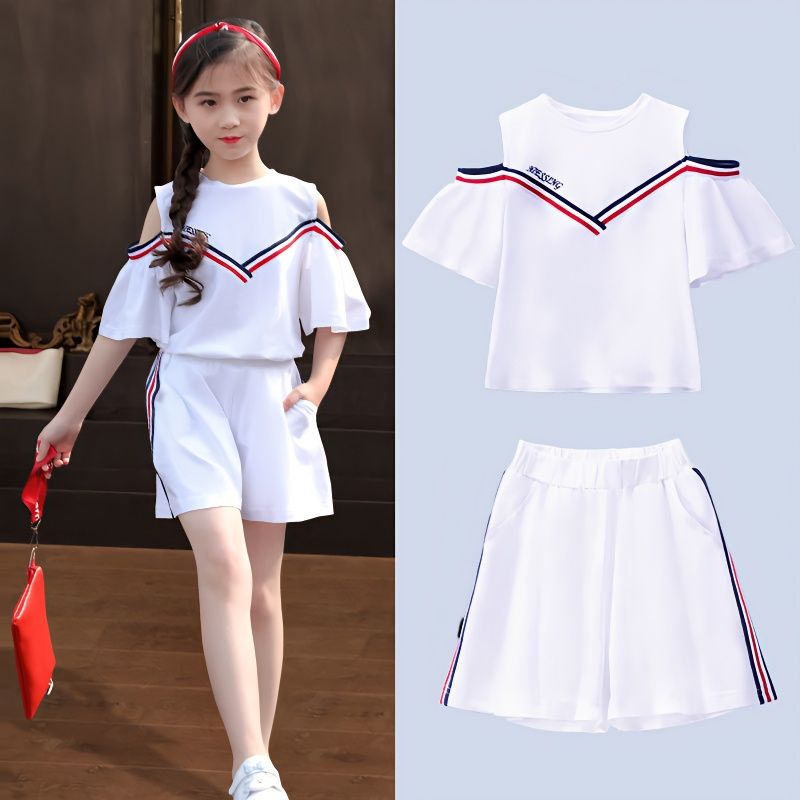 女童套装夏装2023大童韩版时尚运动儿童装时髦洋气两件套潮衣