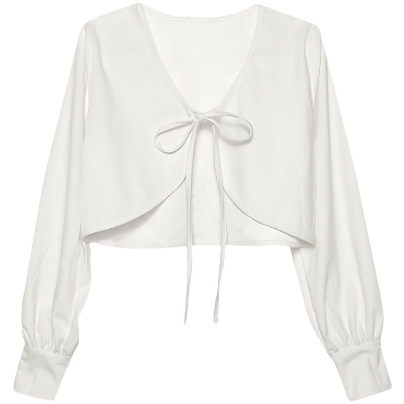 Summer Thin Ice Silk Sunscreen Cardigan Female Lantern Sleeve Slim All-Match Short Jacket Female  New Top