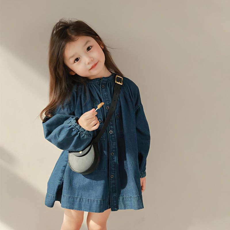 大耳象童裝鋪女童小立領寬鬆襯衫牛仔襯衫2023春季新款女孩上衣