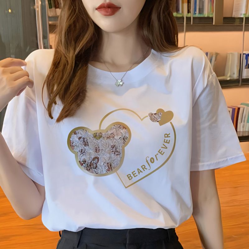 夏季純棉短袖t恤女裝2023新款韓版寬鬆ins潮半袖港風上衣時尚百搭