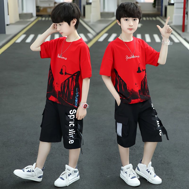 儿童装男童夏装套装新款中大童男孩夏季韩版洋气短袖衣服