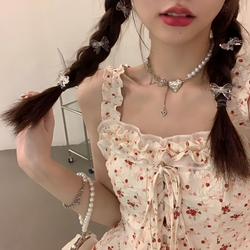 碎花吊帶裙小眾設計感甜美氣質減齡碎花連衣裙夏韓版顯瘦短裙子女