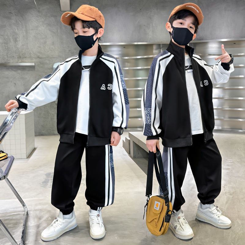 兒童裝男童春裝套裝2023新款男孩中大童韓版秋裝洋氣運動兩件套