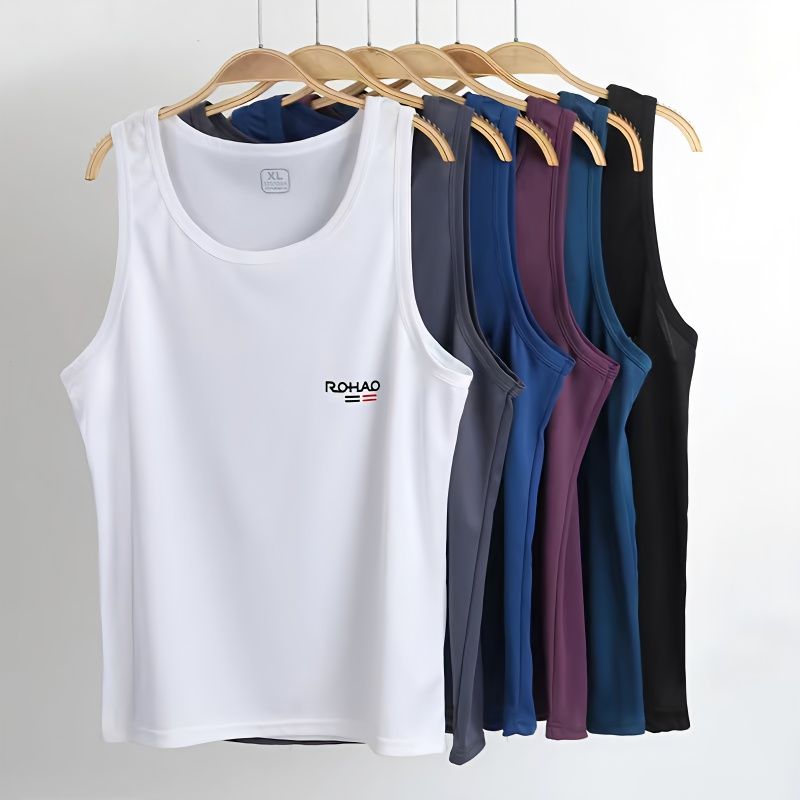 Men's Vest Men's Vest Breathable Ice Silk Underwear Men's Elastic Sleeveless Undershirt Men's Small Mesh Vest