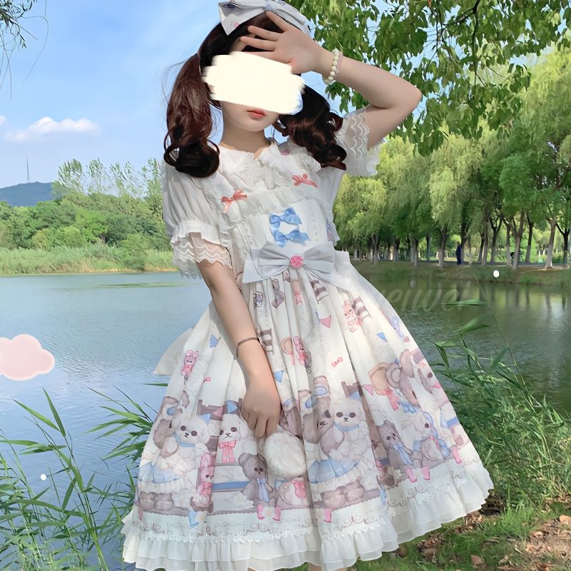 [Good Night Fairy Tale] Spot Korean Mushroom Cool ~ Original Design Lolita Cute jsk Suspender Dress + Bag