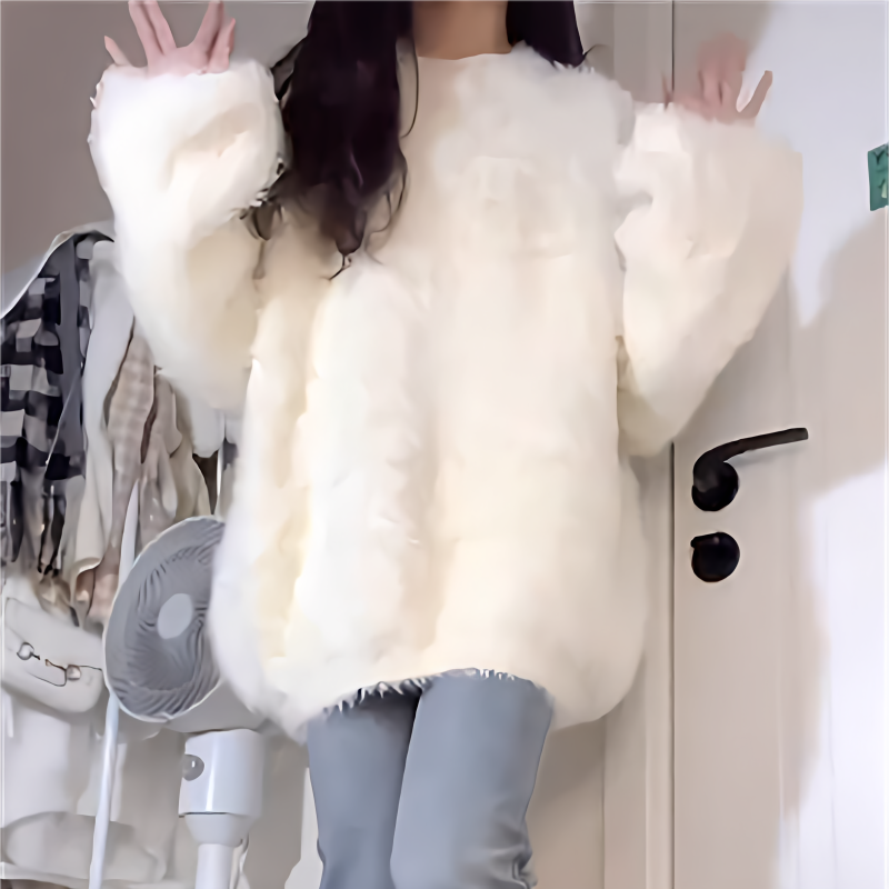 小個子初秋季溫柔風奶fufu長袖針織衫上衣女寬鬆顯瘦百搭套頭毛衣