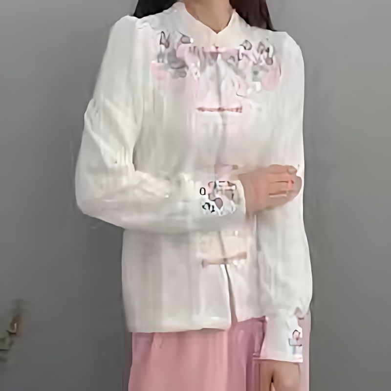 網紅爆款中式復古盤扣國風外套襯衫女秋冬季新款時尚洋氣質打底衫