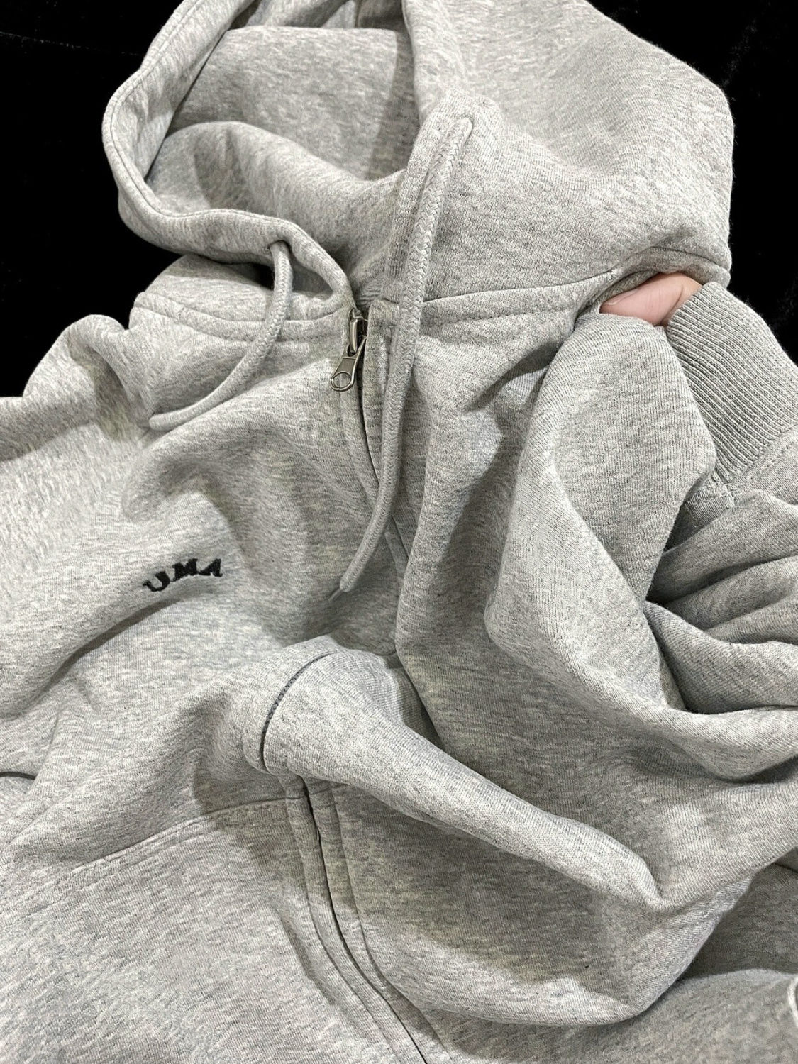 美式復古hiphop連帽衛衣女2023冬季加絨加厚寬鬆休閒百搭拉鏈外套