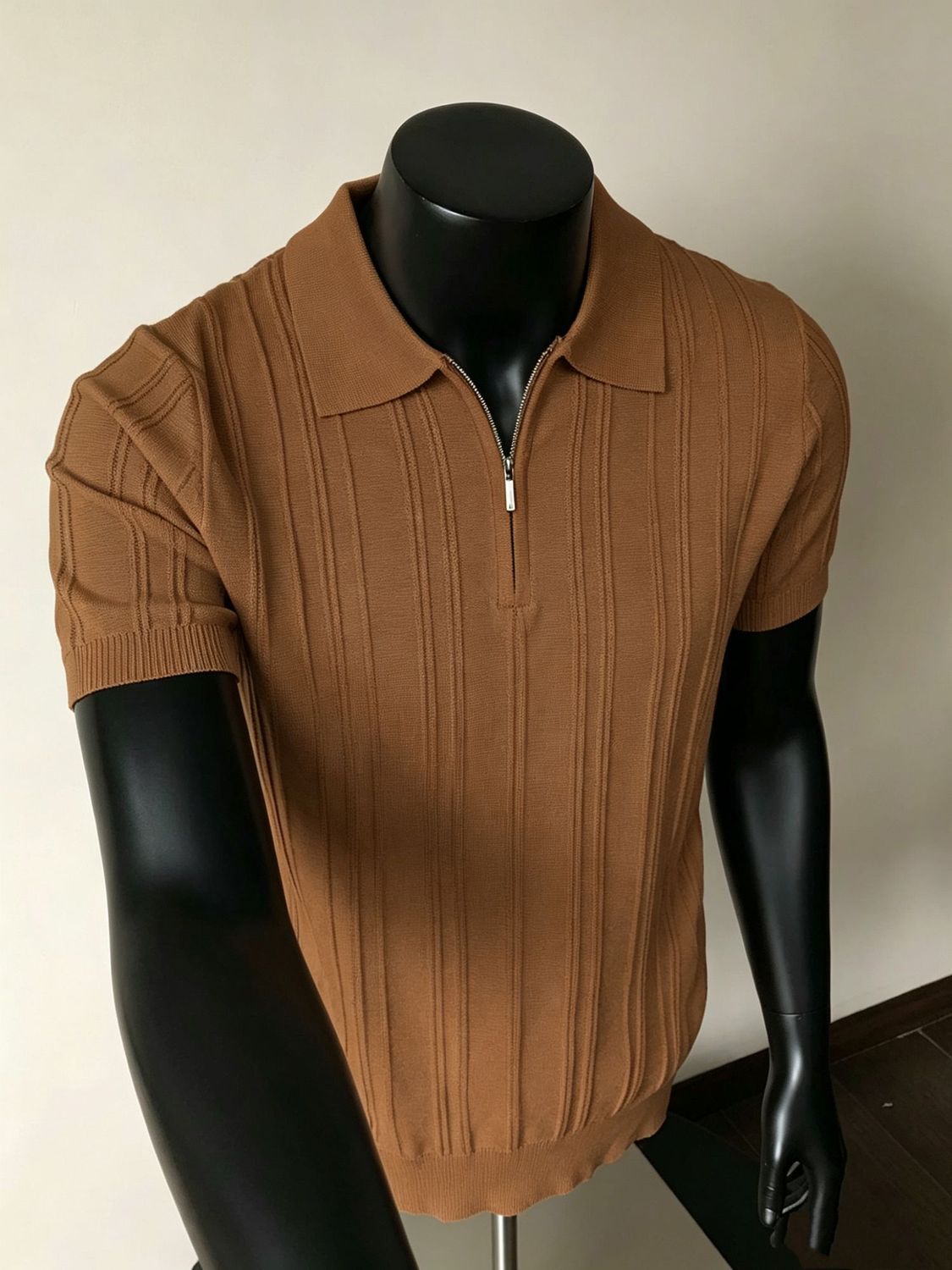 Luxuriöses Herren Polo Aus Eisseide Kurzarm Strickoberteil_voghion.com