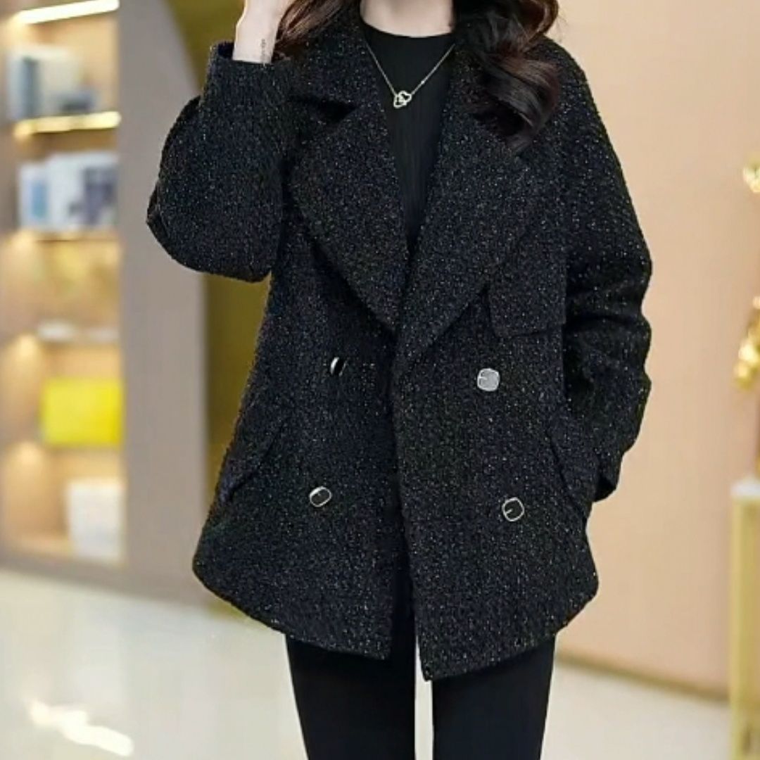 Fashionable Sunshine Velvet Suit Jacket Padded Thickened Outerwear Women's 2023 Autumn and Winter Korean Style Loose and Versatile Coat