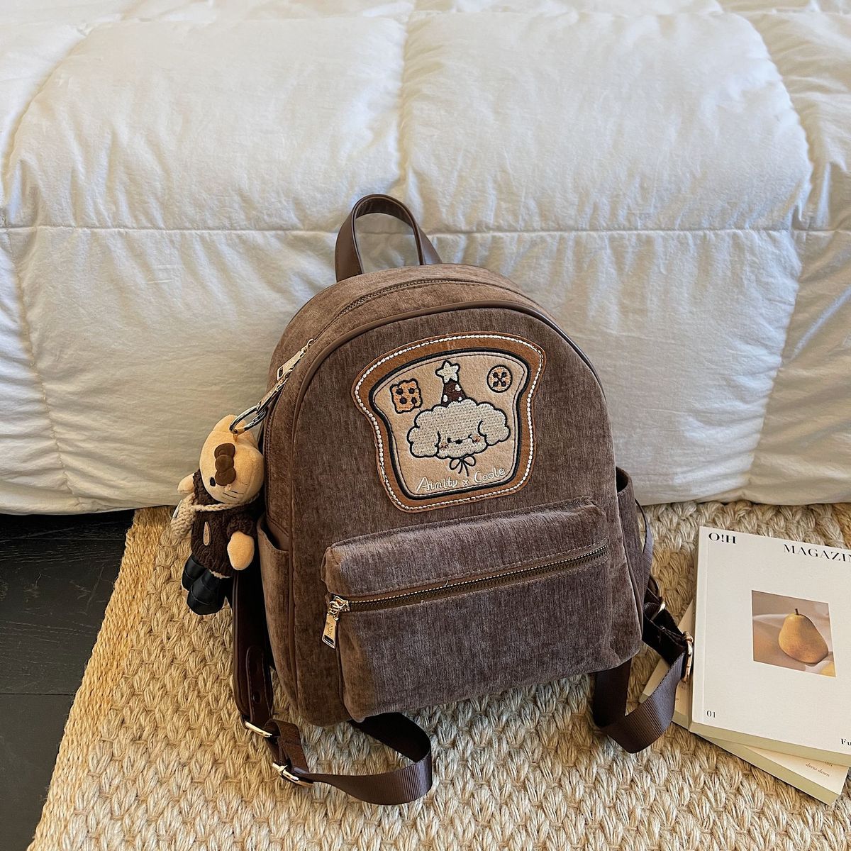 Amy Rabbit Women's Backpack Cute Retro Style Commuter Rucksack_voghion.com