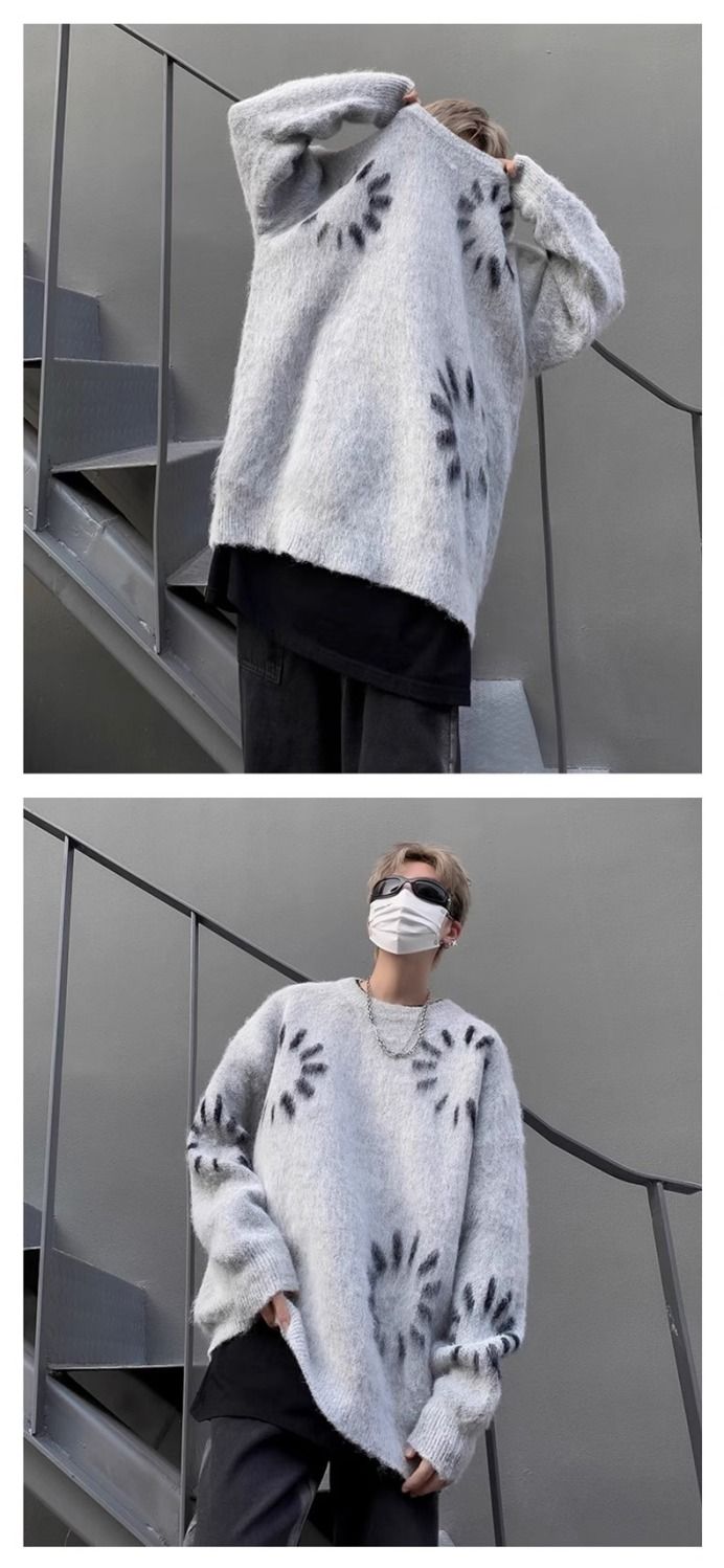 Men's Sweater Crew Neck Knit Jumper Unisex Winter Pullover_voghion.com