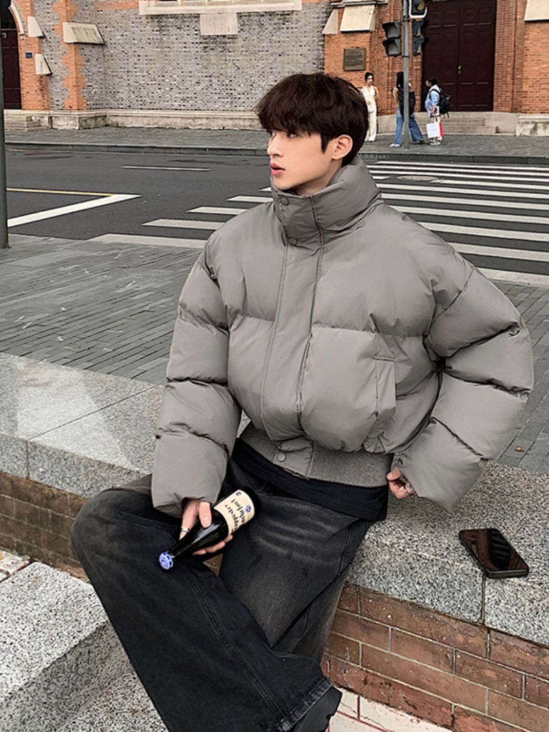 MIX GEORA短款棉服男女冬季立領棉衣加厚保暖高級休閒棉襖麵包服