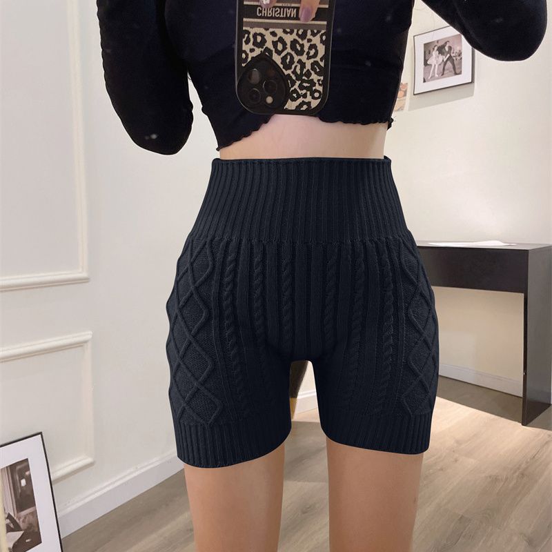 This year's popular  new anti-exposure warm knitted shorts for women to wear high-waisted leggings safety pants