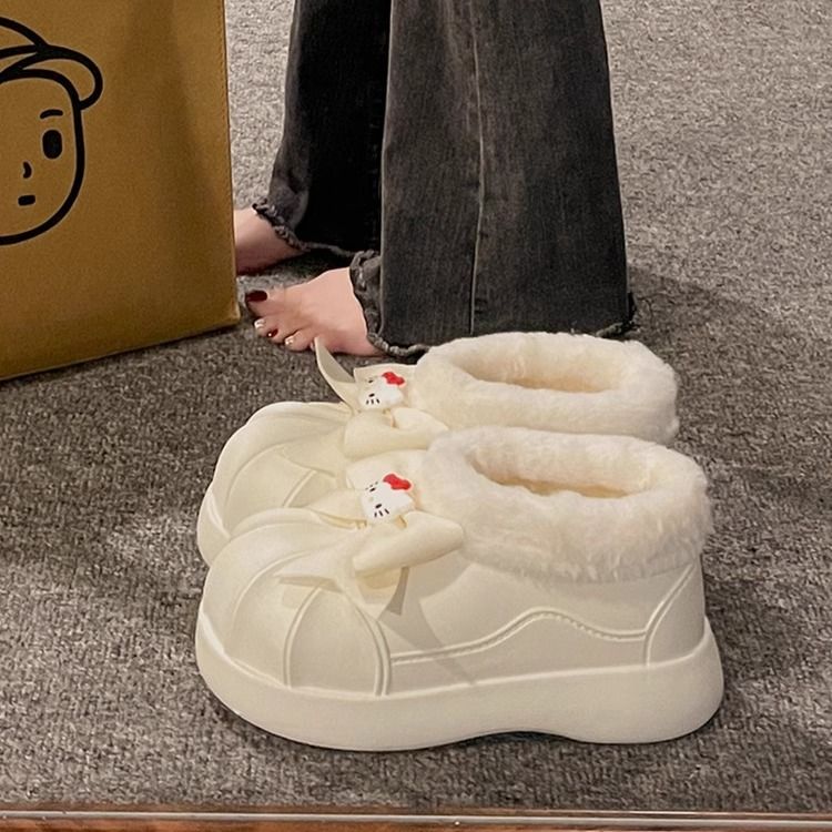 Snow boots for women in winter plus velvet, thickened and warm, shell toe Northeastern large cotton shoes 2023 new style comfortable and cute bread shoes