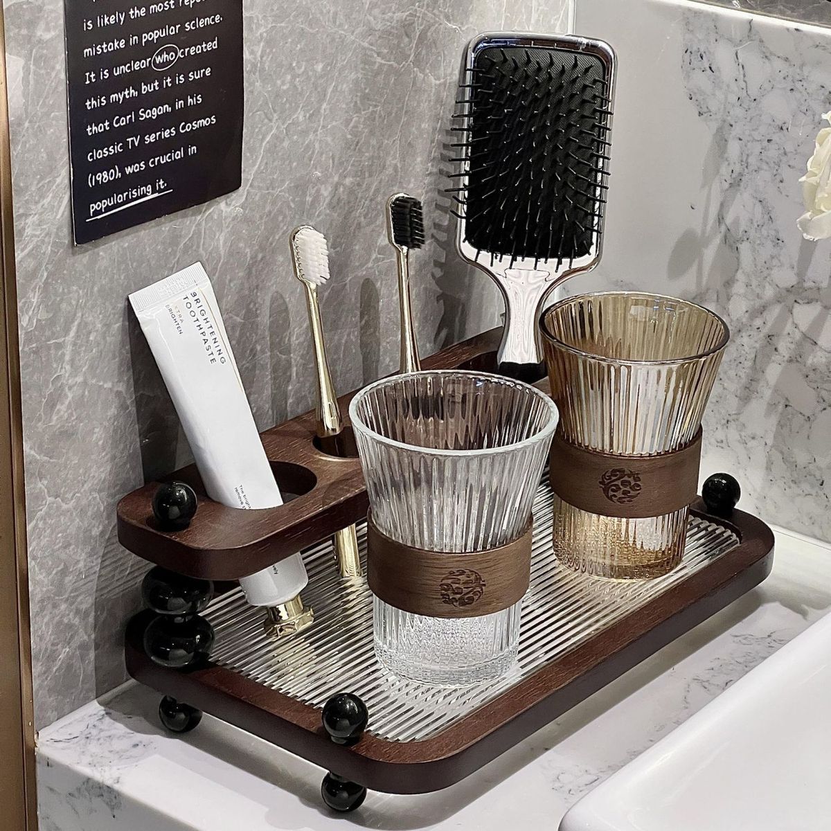 Spazzolino da denti in stile antico di lusso leggero, spazzolino da denti per il bagno, set di contenitori di alta qualità, bicchiere per collutorio, spazzolino da denti_voghion.com