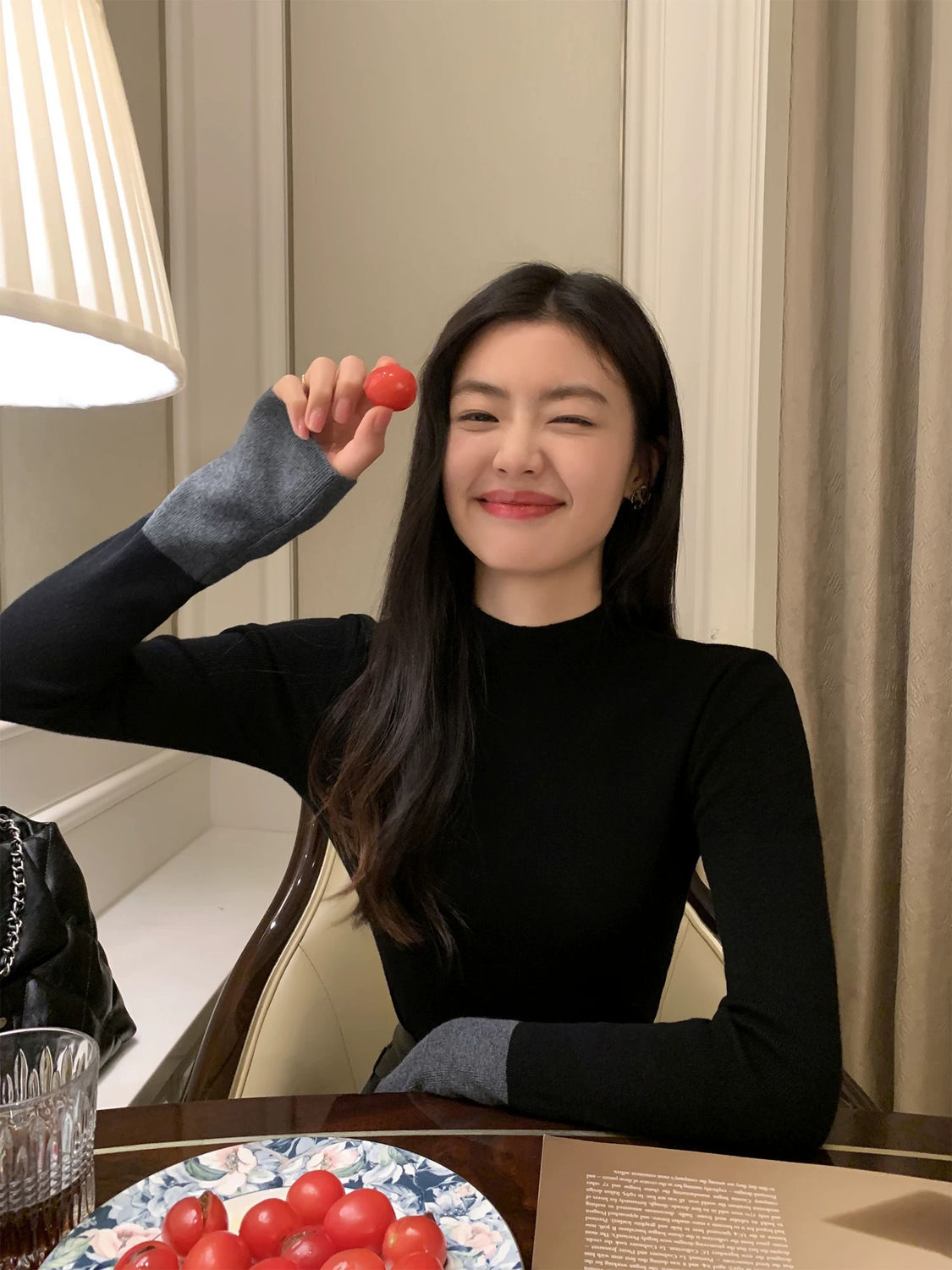 MINETTE撞色長袖針織衫女設計感小眾修身顯瘦百搭氣質打底衫上衣