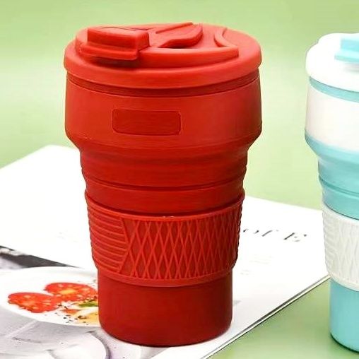 Bicchiere pieghevole in silicone alimentare per viaggi outdoor_voghion.com