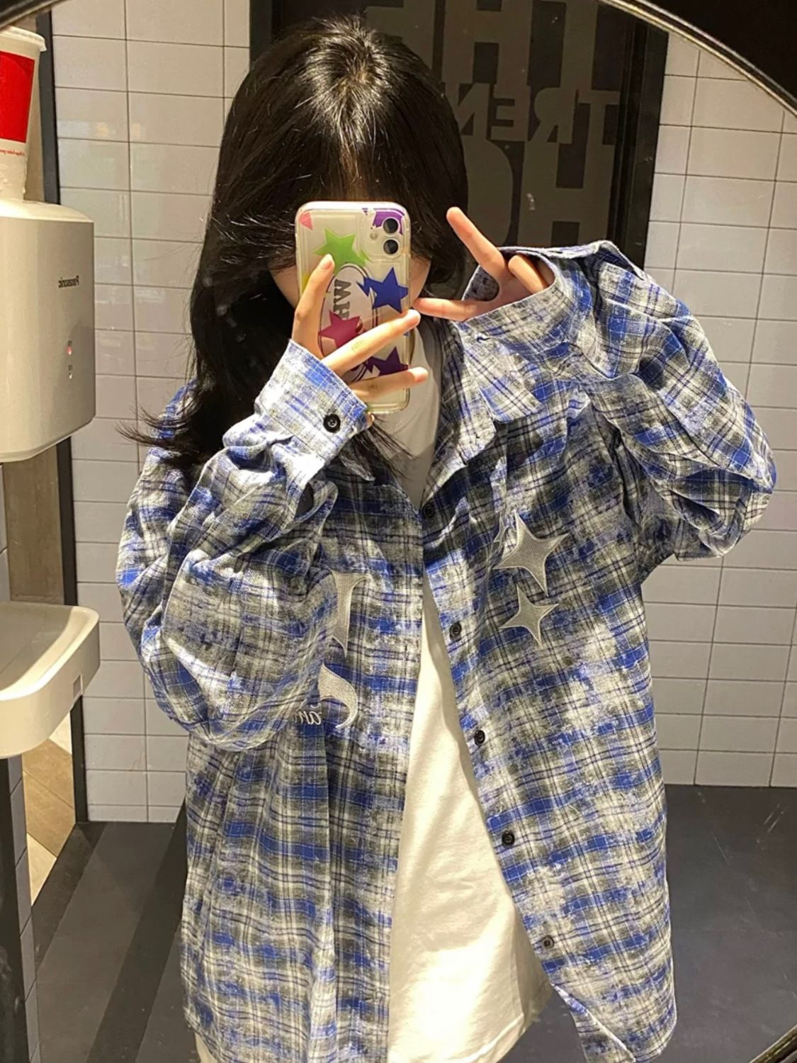 秋季女裝復古格子襯衫女長袖早秋外套胖mm大碼寬鬆襯衣上衣女洋氣