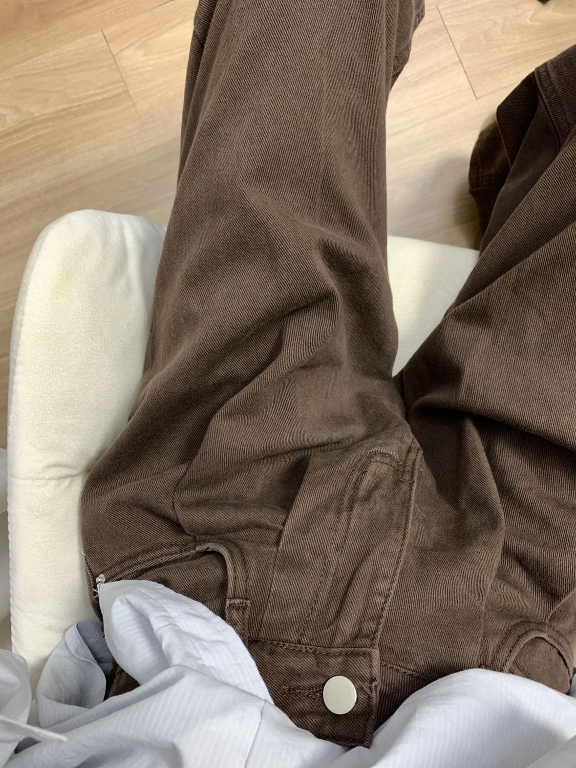 大碼復古美式水洗高腰闊腿牛仔褲女秋冬季寬鬆百搭顯瘦垂感長褲子